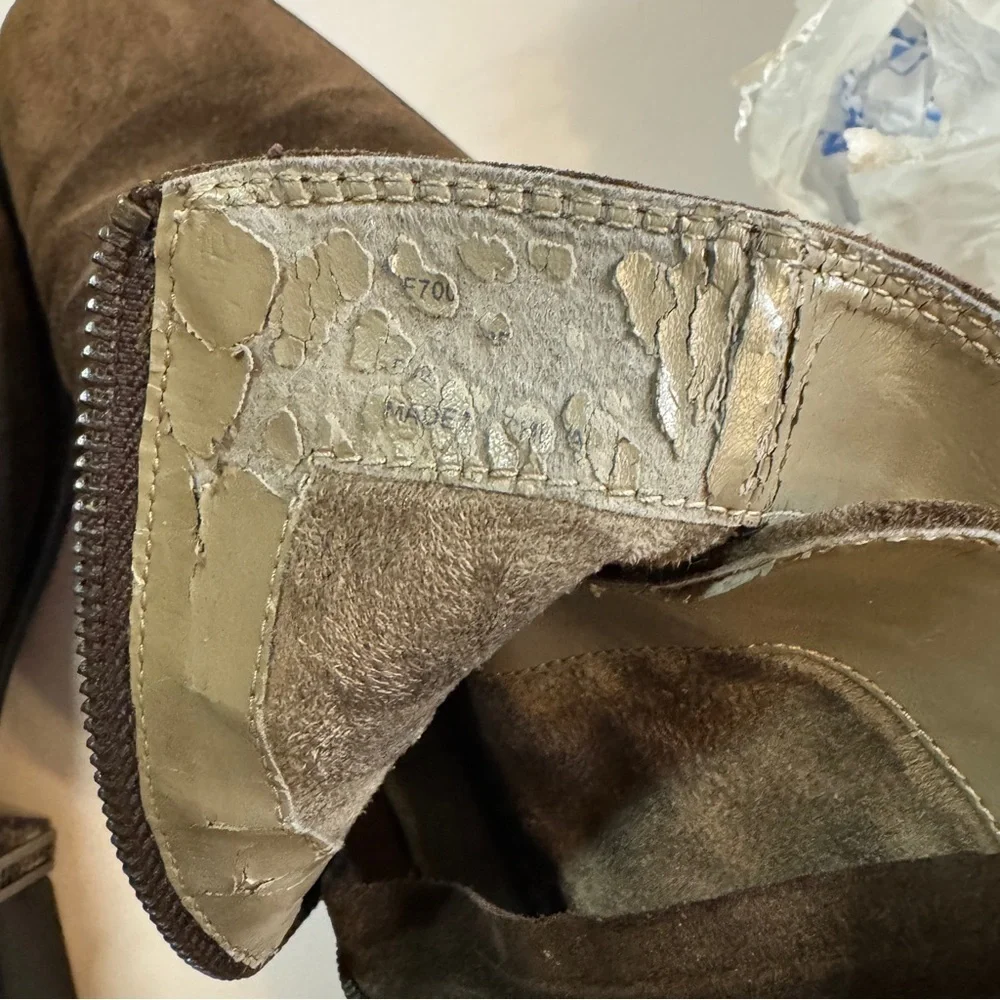 Calvin Klein Men’s Brown Suede Double Buckle Ankle Boots Size 12